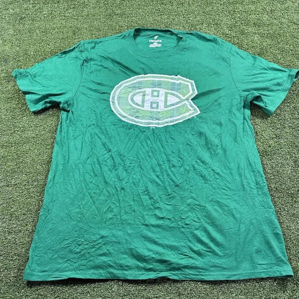 Fanatics T-Shirt Men's L Green Montreal Canadians NWOT